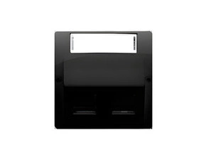 Kryt SIMON BASIC BMGKS2P/49, telef. a datové zás. 2 nás., zkosený, s popisným polem, černá mat