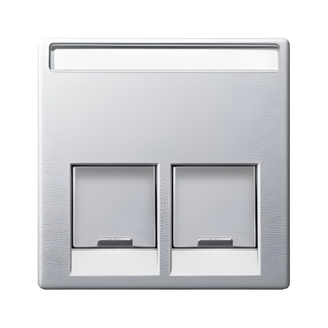 SCHN MTN466560 Merten - Centrální deska pro datovou zásuvku 2xRJ45 Actassi S-One, System M, Aluminiu