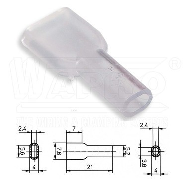 wpr9051 KRT2-48-PVC-CL kryt pro lisovací konektor objímku plochou š. 4,8 mm, měkčené PVC (vinyl), o