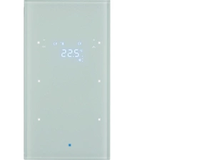 HAG 75642030 Senzor, skleněný, 2-násobný s pokojovým regulátorem teploty, Berker TS Sensor, sklo, bí