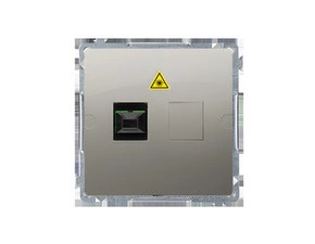 Zásuvka optická SIMON BASIC BMGS1.01/29, 1 násobná SC/APC (přístroj s krytem), saténová