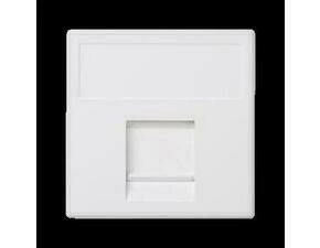 Kryt datové zásuvky SIMON K65/9, K45, na 1 zásuvku ITT CANNON®, plochý, se clonkami, 45x45 mm, bílá
