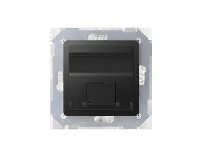 Kryt komunikační SIMON 82 82578-38, a datové zásuvky 1nás., 1x RJ45/RJ12/RJ11, zkosený, grafit