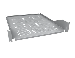Police do rozvaděče SOLARIX UP-25-G, 19", 2U, RAL 7035, úchyt na přední lišty, 550 mm, šedá