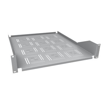 Police do rozvaděče SOLARIX UP-25-G, 19", 2U, RAL 7035, úchyt na přední lišty, 550 mm, šedá