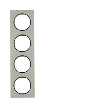 HAG 10142204 Rámeček 4-násobný, Berker R.3, ušlecht. ocel/černá