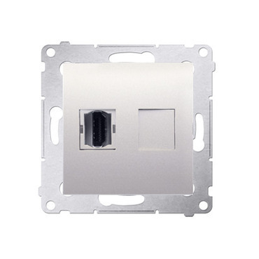 Zásuvka HDMI SIMON DGHDMI.01/41, 1 násobná (přístroj s krytem), krémová