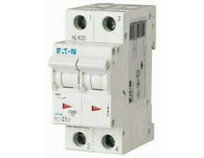 Jistič dvoupolový EATON 263353 PL7-C1/2 PL7, char C, 2-pólový, Icn=10kA, In=1A