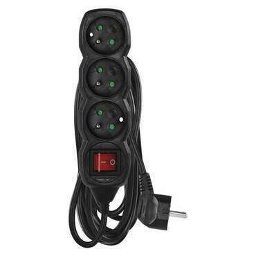EMOS PC1315 PRODLUŽKA 3Z 5M S VYP. ČERNÁ