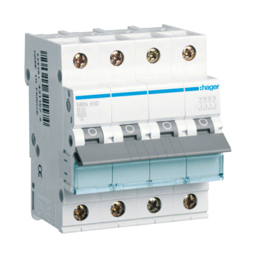 Jistič čtyřpolový HAGER MBN650 3 + N pól. 50A, char.B, 6 kA