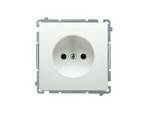 Zásuvka SIMON BMG1.01/11, 1 násobná, bez uzemnění, 16 A/250 V~, šroubové svorky, bílá
