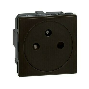 Zásuvka 2P+T zarovnaná LEG 079121L Mosaic černá