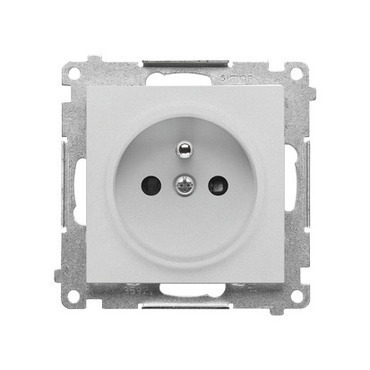 Zásuvka SIMON TGZ1CZ.01/143, 1 nás., cl., 16A/250V~, bezšr. sv., hliníková mat