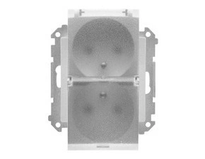 Zásuvka SIMON TGZ2BMCZ.01/143A, 1 násobná, IP44, s těsněním, průhledné víčko, hliníková matná