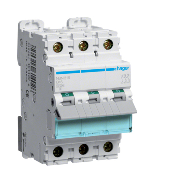 Jistič třípolový HAGER NBN316 3 pól. 16A, char.B, 10 kA