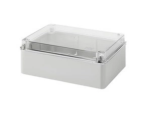 Spojovací krabice GEWISS GW44428 s průhledným víkem, plast. šroub, plombovací, ip56, 240x190x90