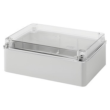 Spojovací krabice GEWISS GW44428 s průhledným víkem, plast. šroub, plombovací, ip56, 240x190x90