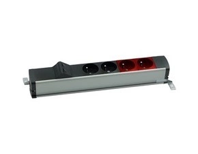 Blok zás. standardní SIMON 480 48130E220K00000-40, 2 zás.+2 zás.UPS+úhl. 2xRJ45, šr., hliníková/če