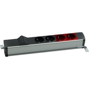 Blok zás. standardní SIMON 480 48130E220K00000-40, 2 zás.+2 zás.UPS+úhl. 2xRJ45, šr., hliníková/če