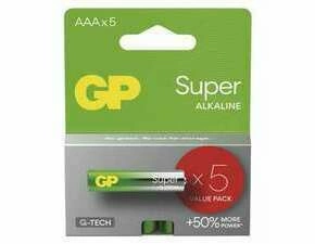 Baterie alkalická GP SUPER AAA (LR03) 5PP
