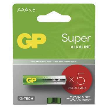 Baterie alkalická GP SUPER AAA (LR03) 5PP
