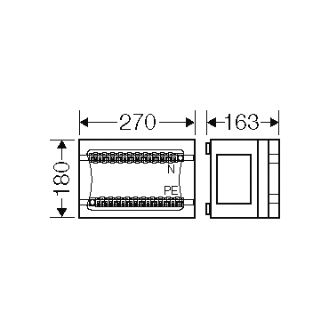 HEN FP 1100 Skříň se svorkovnicí PE/N pro In 125A