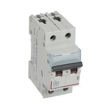Jistič dvoupolový LEGRAND 409457 DX3 2P D63 10000A/16KA