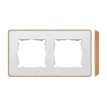 SIMON 82 Detail 8201620-270 rámeček 2 - násobný Detail SELECT-dřevo, bílá / základna dřevo