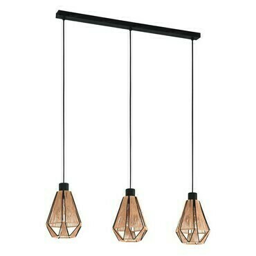 Svítidlo závěsné EGLO HL 3 E27 SCHWARZ NATURGARN ADWICKLE