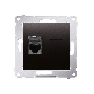Zásuvka datová SIMON D61E.01/48, stíněná 1 nás. RJ45 kat. 6 s cl., antracitová metalíza