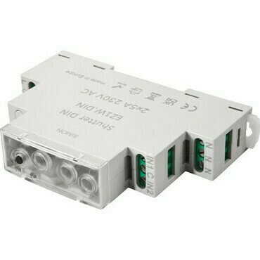 Ovladač žaluziový SIMON EZ1W.DIN, na DIN, ovládání chytrým telefonem, 2x5A/230V, Wi-Fi, bílá mat