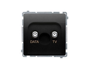 SIMON BMAD1.01/49 Zásuvka  TV-DATA, typ F, DATA (strojek s krytem) 1x vstup: 5–1000 MHz; černá matná
