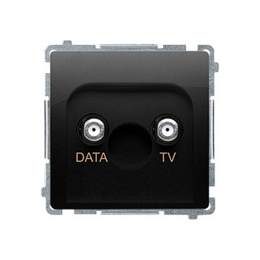 SIMON BMAD1.01/49 Zásuvka  TV-DATA, typ F, DATA (strojek s krytem) 1x vstup: 5–1000 MHz; černá matná