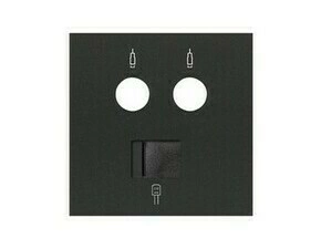 Kryt zásuvky anténní SIMON 10000072-238, R+TV+SAT+data konektor RJ45 kat. 6, černá matná