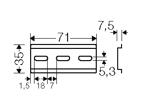 HEN DK TS 01 nosná lišta DK 02...., DK 04...., KF 02...., KF 04...., EB 02.., EB 04..
