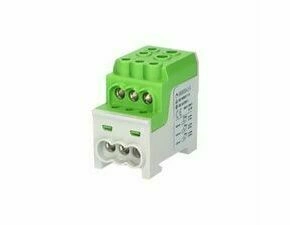 EL 1003209 Blok pro rozdělení fází UVB 200 PE, 1pól., 200A, AL/CU, 1000V, zelený, na DIN (bal.3)