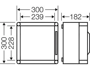 HEN Mi 0221 Prázdná rozvodnice s odklápěcím neprůhledným víkem IP 65, vnější rozměry (š-v-h) 300x300