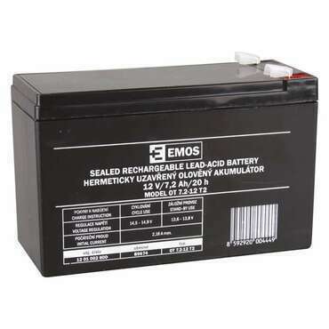 Akumulátor olověný EMOS SLA 12V 7,2AH FAST.6,3 MM B9674