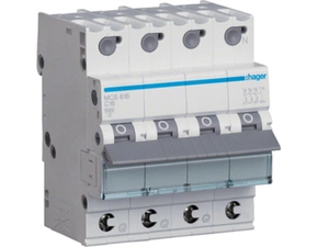 HAG MCS616 Jistič 3 + N pól. 16A, char.C, 6 kA, bezšroubové svorky