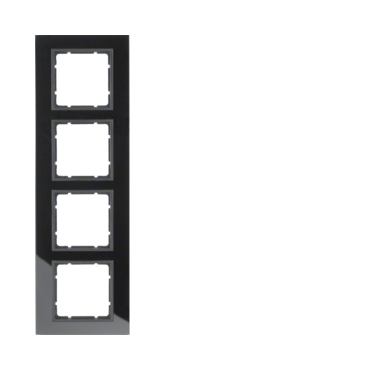 HAG 10146616 Rámeček 4-násobný, Berker B.7, sklo, černá