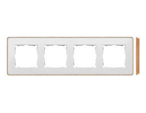 SIMON 82 Detail 8201640-270 rámeček 4 - násobný Detail SELECT-dřevo, bílá / základna dřevo