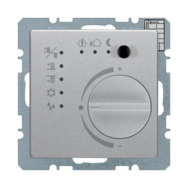 HAG 75441124 Termostat, prostorový s tlačítky, Berker Q.x, alu sametová lak.