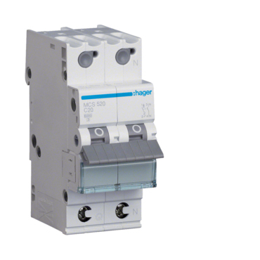 HAG MCS520 Jistič 1+N pól. 20A, char.C, 6 kA, bezšroubové svorky