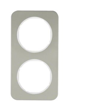 HAG 10122114 Rámeček 2-násobný, Berker R.1, ušlecht. ocel/bílá