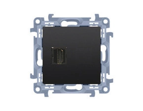 Zásuvka HDMI SIMON CGHDMI.01/49, 1 násobná (přístroj s krytem), černá matná