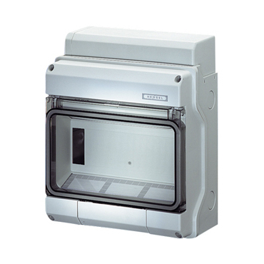 HEN KV 1609 Jističová skříň 1x 9 modulů, bez svorkovnice PE/N, kabelové vstupy přes elastické membrá