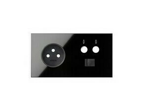 Sestava 2 násobná: 1 zásuvka+1 TV+1 RJ45, černá