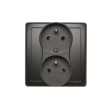 Zásuvka SIMON BMGZ2TZ/49, 2 nás., cl., neměnnost fází, 16A/250V~, šr. sv., černá mat