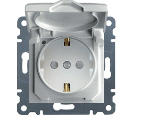 HAG WL1160 Schuko zásuvka s víčkem a clonkami- bílá, Lumina