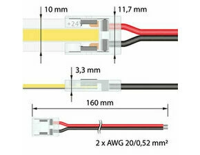 Konektor Připojovací MC LED jednobarevných LED pásků 10 mm, 2 piny
